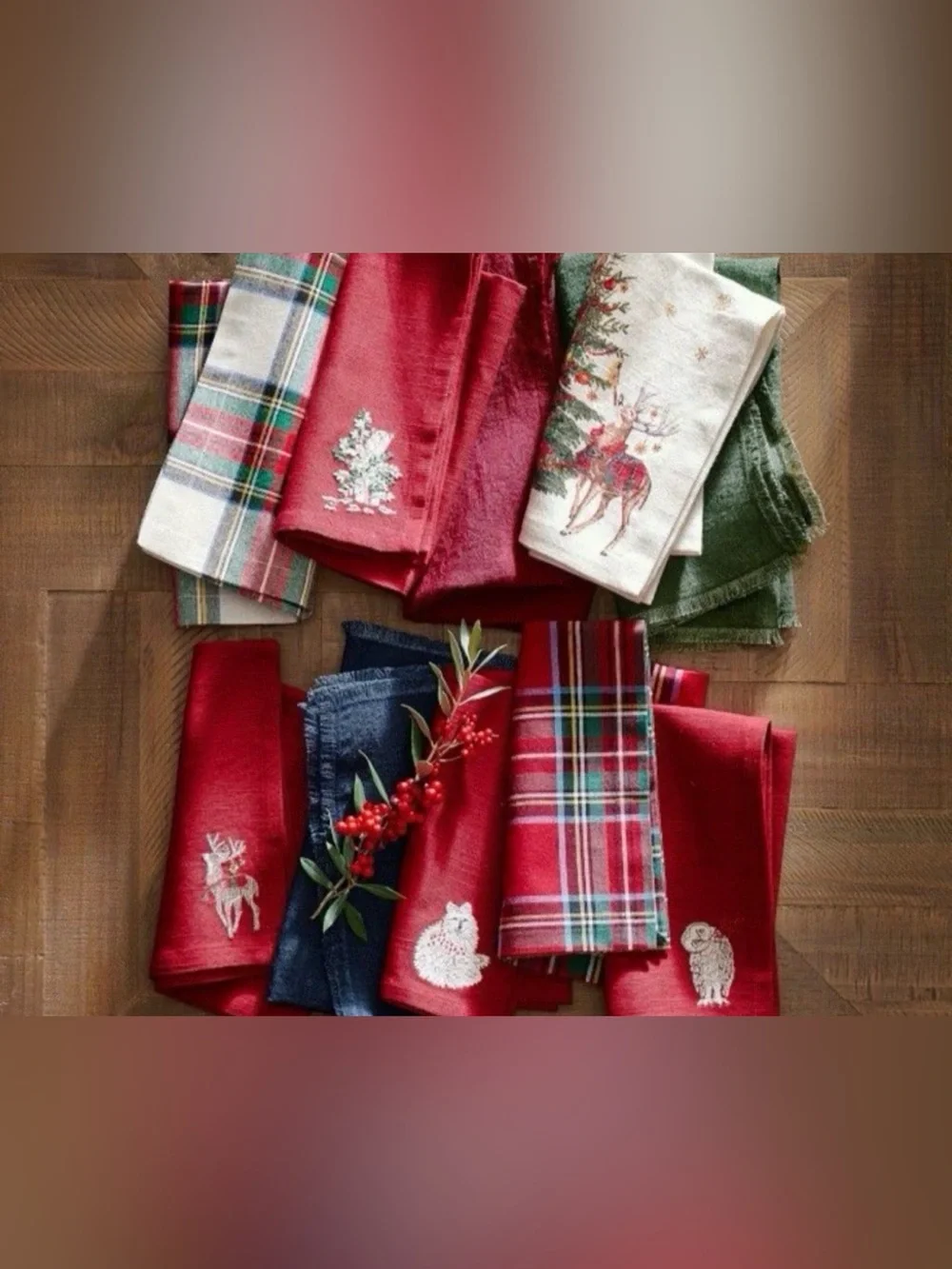 Pottery Barn Enchanted Forest Cotton Twill Napkins ~  ( Set of 4 )